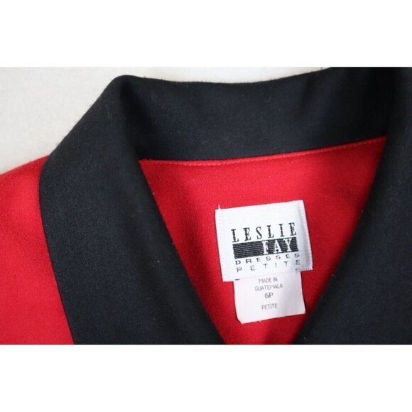 LESLIE FAY - WOMEN'S RED & BLACK BLAZER SUIT JACKET - SIZE 6P - Picture 6 of 8